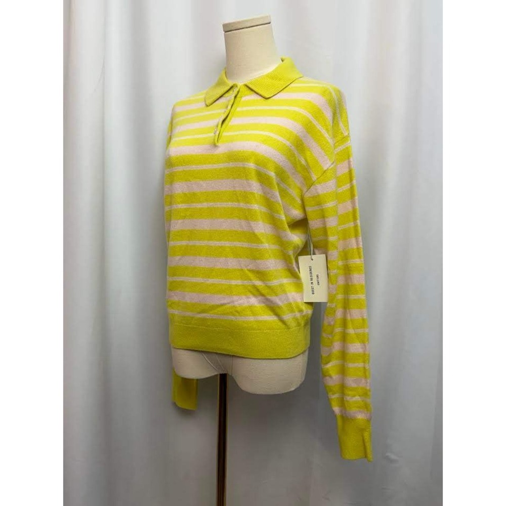 Guest in Residence Women Collegiate Stripe Polo Cashmere Sweater SMALL NWT - Picture 6 of 9